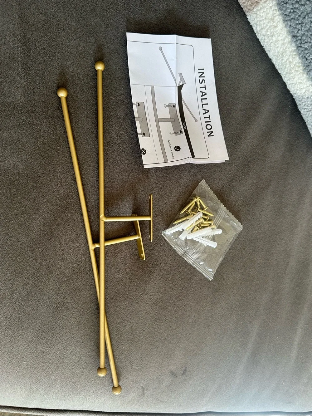 Gold Wall-Mounted Jewelry Organizer Rods - 2 Pack